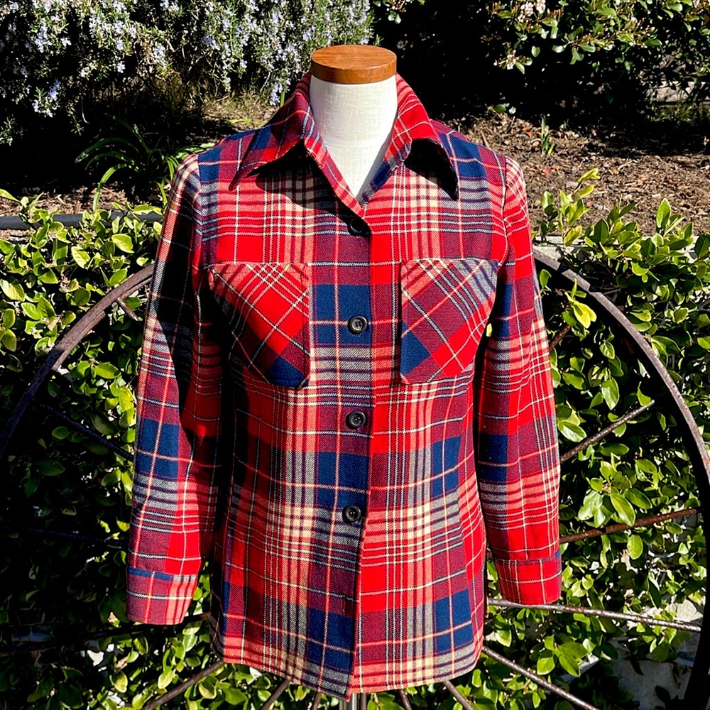 Pendleton vintage 80s plaid wool flannel top